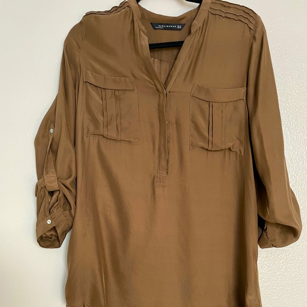 Zara 100% Silk Blouse